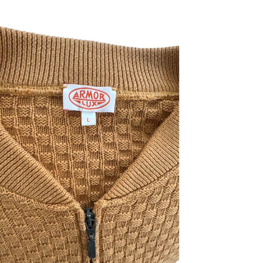 Armor Lux Mustard Zip up Sweater Size large - Picture 2 of 3